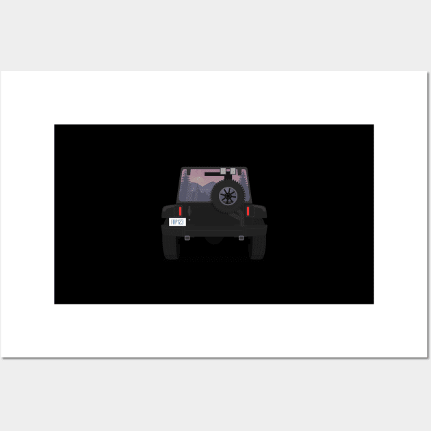 An Amazing View Of Backside Of An Offroad Car For Traveling Wall Art by mangobanana
